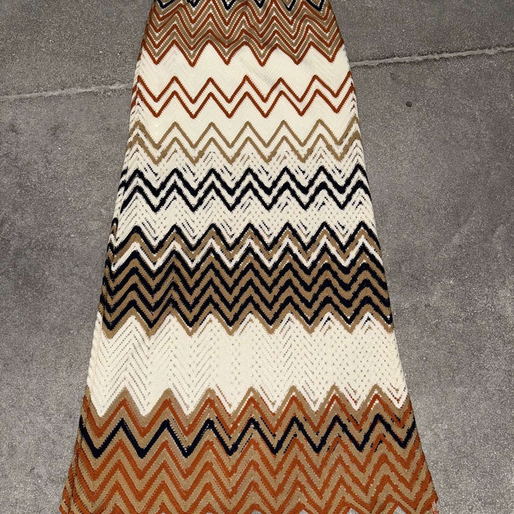 Mono B - Small - Chevron Patterned Maxi Skirt